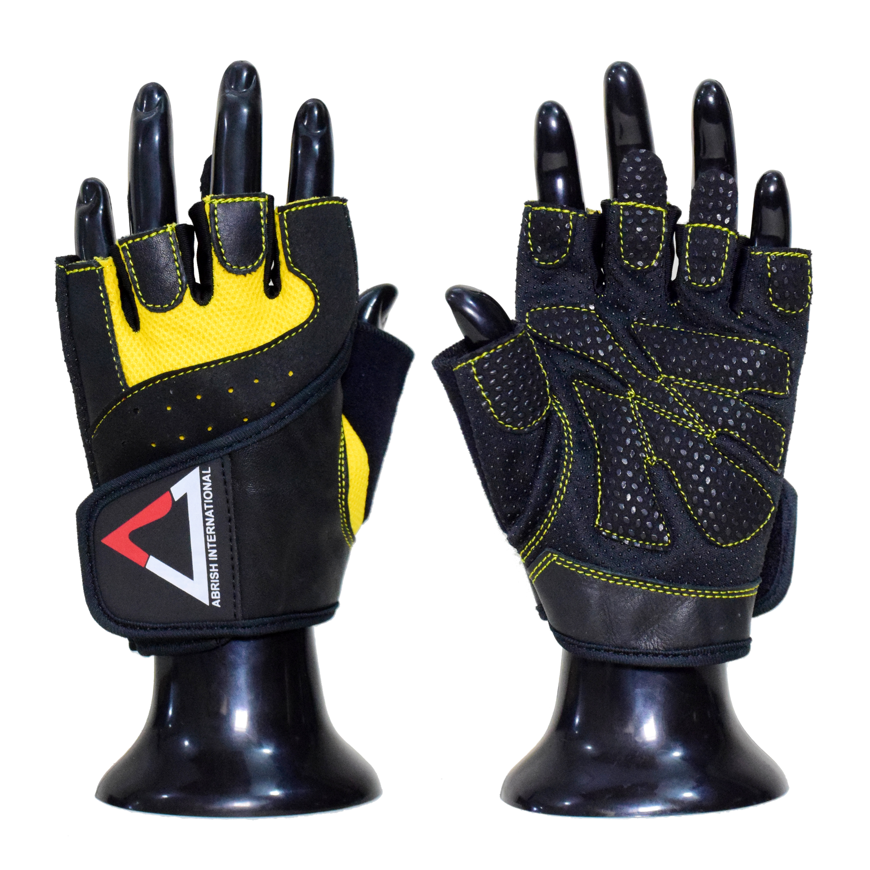 Ladies M Gloves Black & Yellow