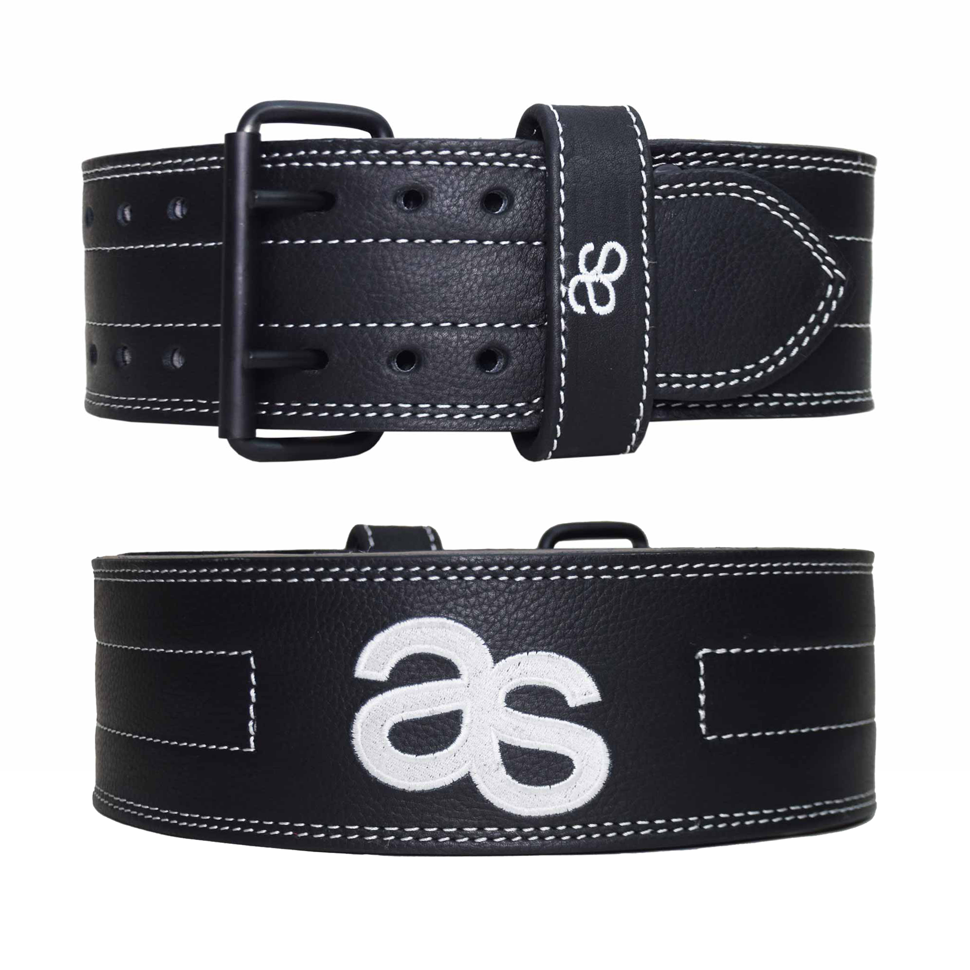 AS BLACK COW MILD LEATHER POWERLIFTING BELT
