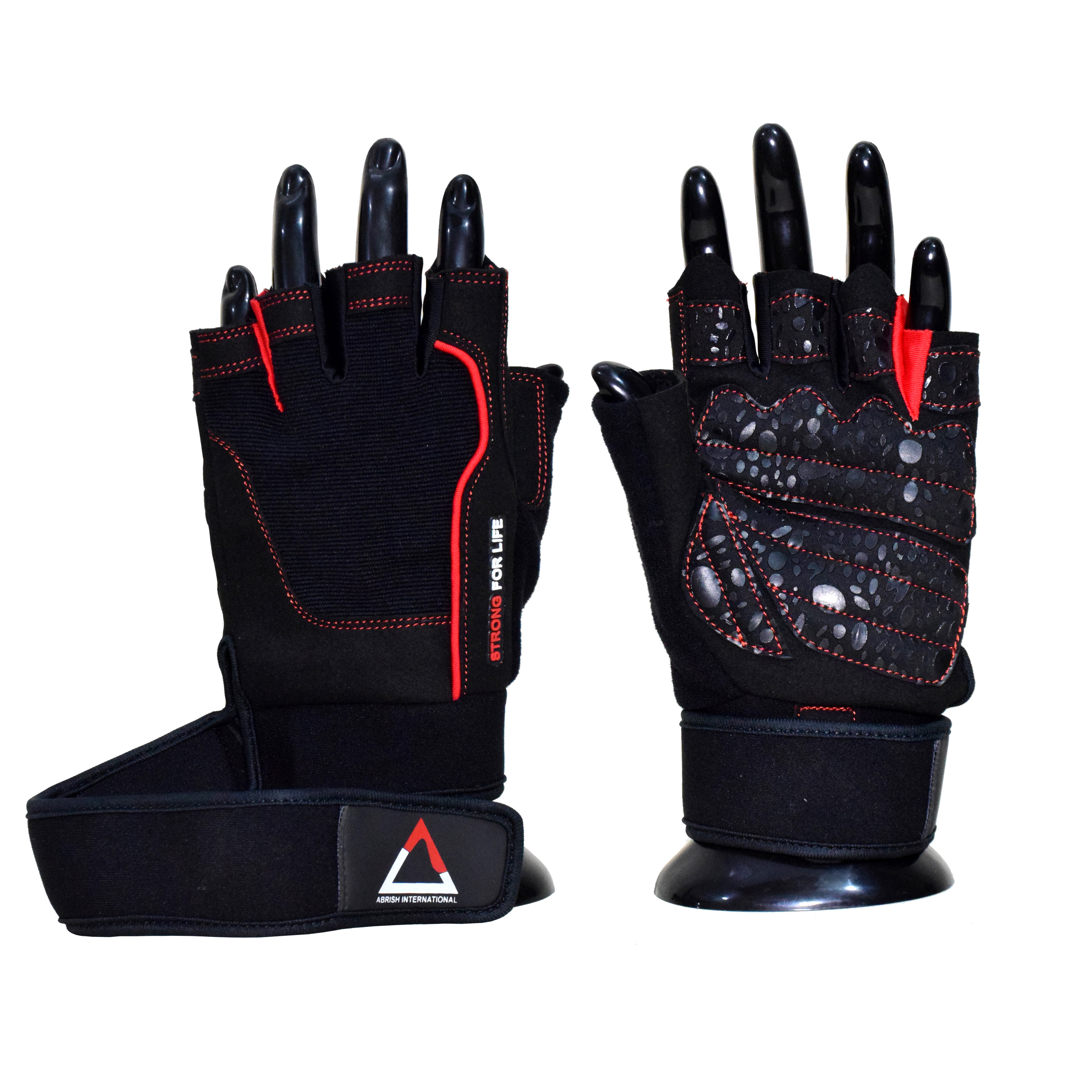 Strong for Life Gloves Black with Red Lining 