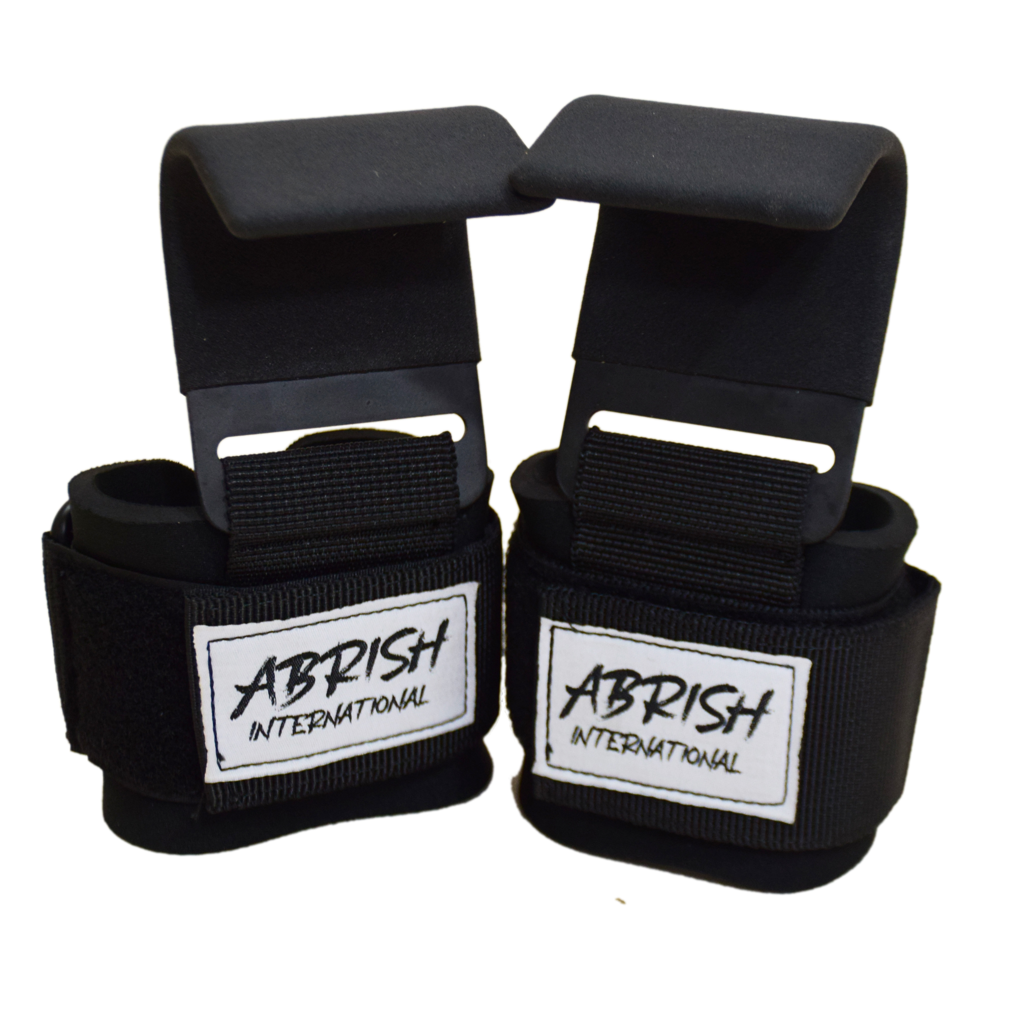 Solid Round Iron Wrist Straps with woven labels 